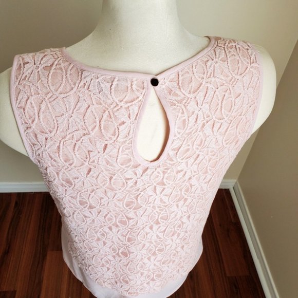 Suzanne Grae Cream Lace Sleeveless Top Blouse Size 12 - Picture 4 of 7